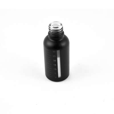 matte black glass dropper bottle 5 ml to 100 ml with clear window