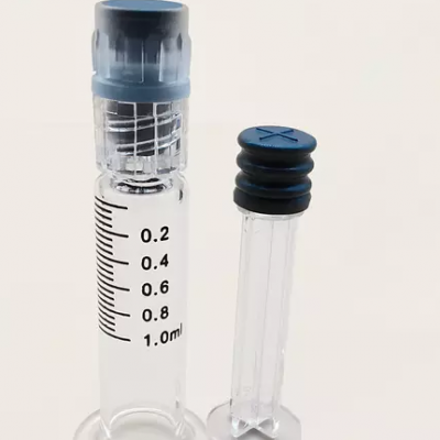 luer lock glass syringe with plastic plunger specialized for cbd oil essential oil liquid