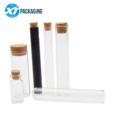 Hot Selling Cork Screw Container 22 mm*115 mm  high borosilicate glass Tube with cork lid