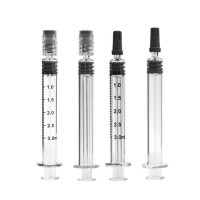 2020 Hot Selling 1 ml 2.25 ml 3ml 5 ml Standard Luer Lock/Slip Cap Oil Glass Tube Syringe Sterile Luer Lock Glass Syringe