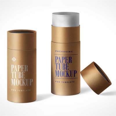 Cardboard Round Cylinder Eco-friendly Earring box Tube paper box with foil stamping and sponge