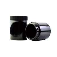 1 oz  2 oz 3 oz 4 oz 5 oz 6 oz  black uv glass container round wide mouth child proof jars