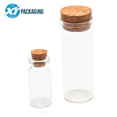 Preroll Glass Tube Cork Screw Container Custom Size High Borosilicate with Wood Cork Lid