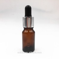 10ml glass brown bottle with silver dropper