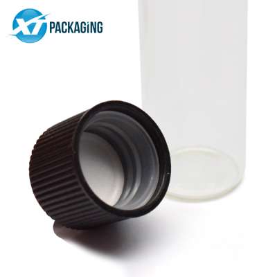 OEM  logo or label clear glass pre roll tubes with child proof cap for packaging