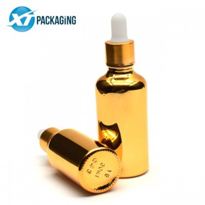 Golden Cosmetic Essential Oil Bottle Dropper Screw top Child Resistant Lid of Dropper