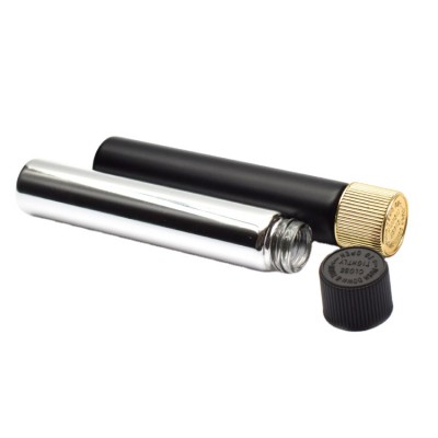 Hot sale 116 mm Glass Pre-Roll Tube With Child Resistant Black Lid For tabacoo Packing