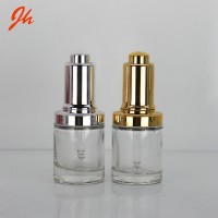 30ml hot sale gold or silber  luxury cosmetic packaging glass dropper pump bottles for oil