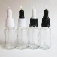 20ml  Empty Refillable Clear Essential Oil Perfume Cosmetic Glass Bottle Container Vial with tamper evident Glass Eye Dropper